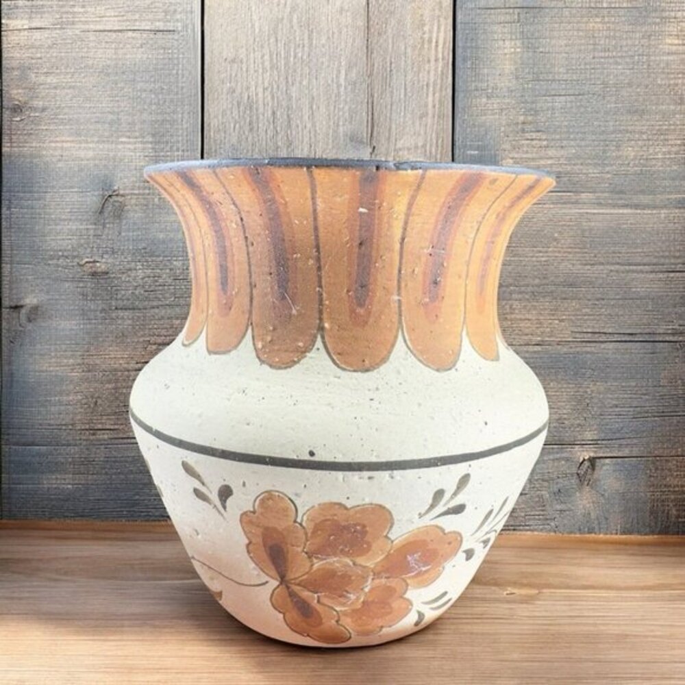HandMade Studio Art Pottery Bud Vase Hand Painted Artist Signed Barbie Primitive